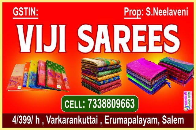 Viji Sarees — advertising designed and printed by Hansi Digital, Kalippatti